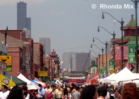 crowd in chinatown