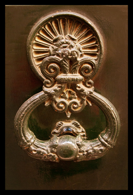 European Door Knocker,  Ornate Door Knocker, Golden Door Knocker