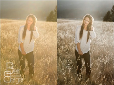 Girl in a Field, Portrait, Before and After, Photoshop, Beth Berger Photography, Missoula, Montana, Liquify Tool, Photoshop