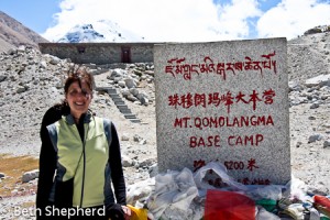 Beth at Everest Base Camp, Tibet, China