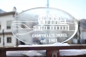 Campbells sign in ice