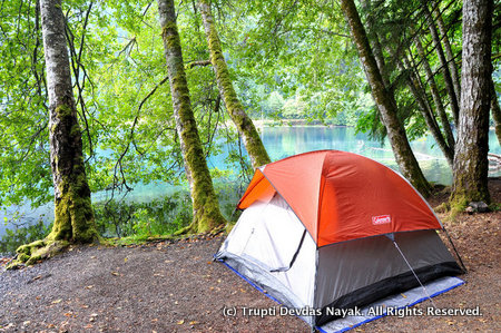 Camping at Lake Crescent in Olympic National Park