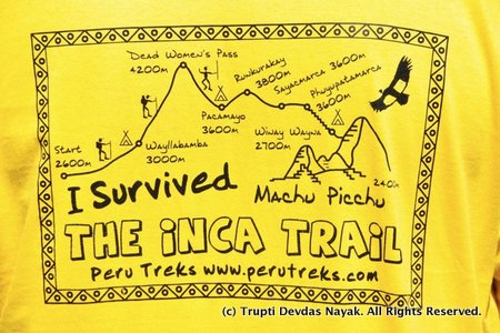 I survived the Inca Trail tshirt