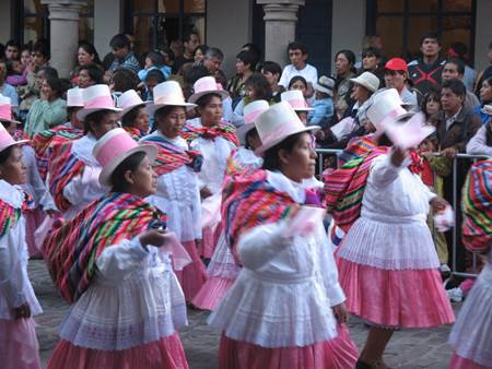 Dancers Inti Raymi Festival in White