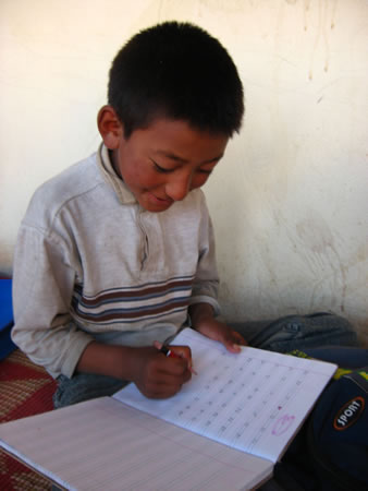 school boy in ladakh