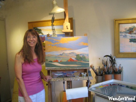 Artist Laurel Sherrie in her Studio