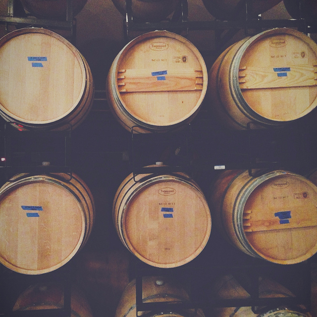 Wine barrels in Woodinville