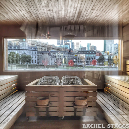 bota bota spa sauna with view