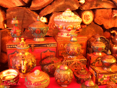 Collection of table top prayer wheels