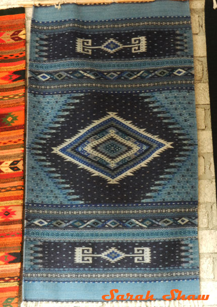 Zapotec rug from El Colibri in Teotitlan del Valle, Mexico