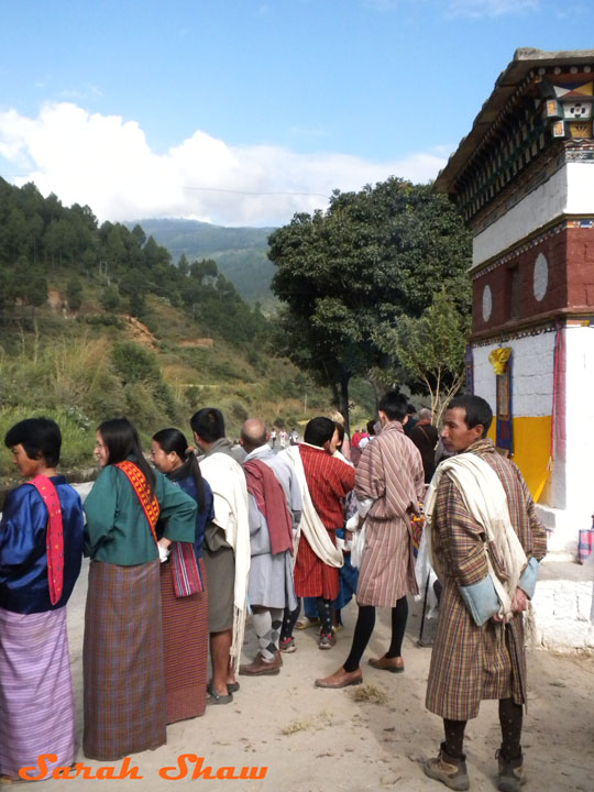 Waiting for the royal newlyweds near Punakha