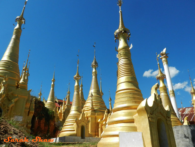 Indein, Myanmar's stupas with ornamental finals atop