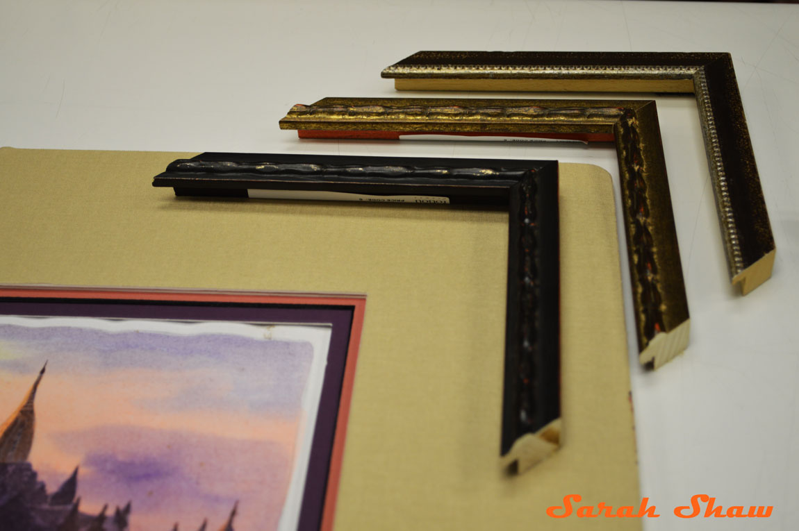Choosing a custom frame at Frames Unlimited