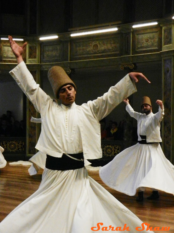 Dervish whirling during a Sema Ceremony in Istanbul, Turkey