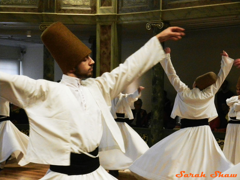 Whirling Dervishes in Mevlevi Sema Ceremony, Istanbul, Turkey