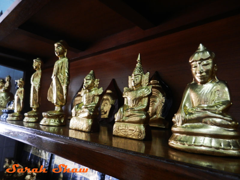 Gilded figures for sale at King Galon in Mandalay, Myanmar