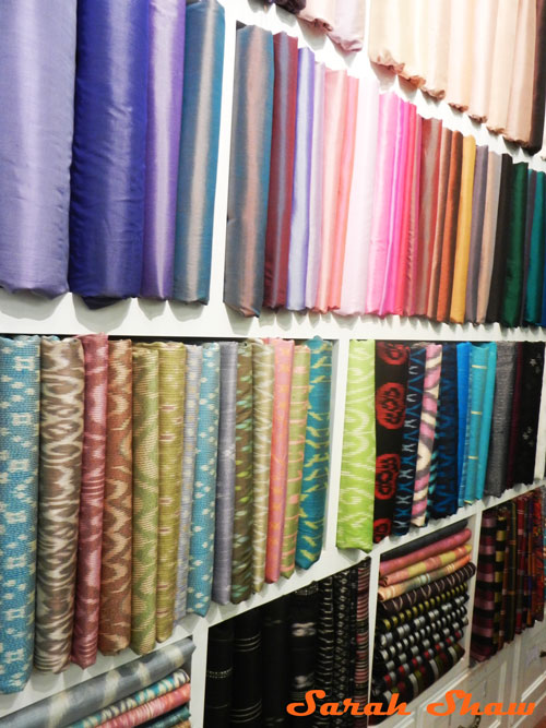 Fabrics for custome garments at Indigo House, Bangkok, Thailand