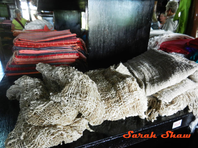 Lotus fiber scarves for sale at Khit Sunn Yin