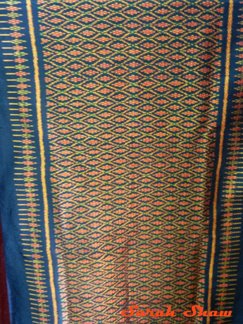 Traditional pattern on a silk scarf in Inle Lake, Myanmar