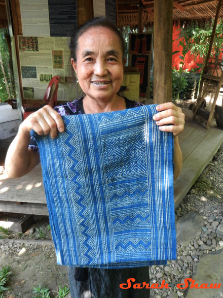 Hmong batik textile dyed with indigo