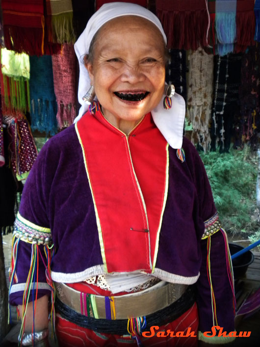 Palong woman blackened teeth Chiang Rai Thailand