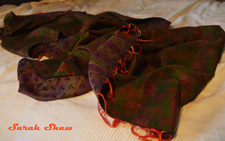 Kantha silk scarf