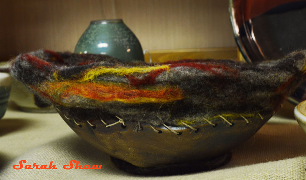 Felt and Ceramic Bowl