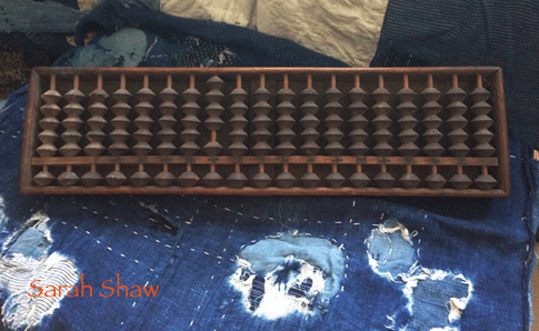 Vintage abacus on antique boro from FurugiStar