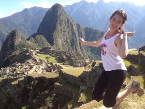 Machu Picchu jumping photo checking in blog