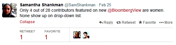 Samantha Shankman Bloomberg Tweet