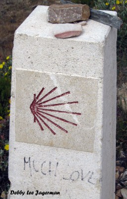 Camino de Santiago Scallop Shells Cement Marker