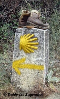 Camino de Santiago Scallop Shells Cement Marker