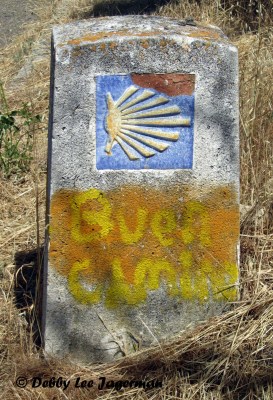 Camino de Santiago Scallop Shells Cement Marker