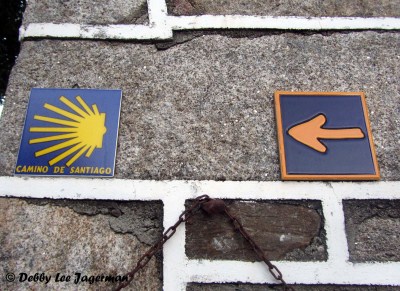 Camino de Santiago Scallop Shells Yellow Arrow