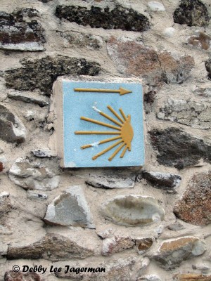 Camino de Santiago Scallop Shells Yellow Arrows Tiles