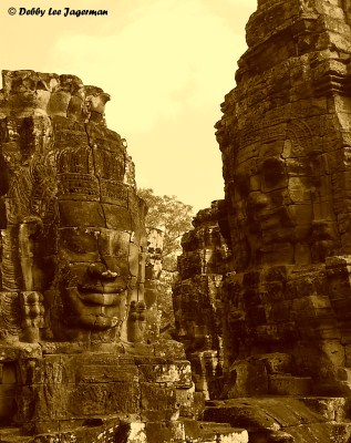 Cambodia Angkor Thom Bayon Smiling Faces