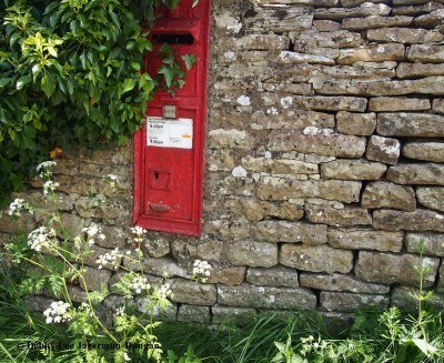 Red Post Office Box Costwold Stone Plants