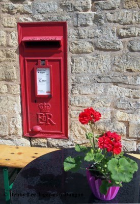 Red Post Office Box Flowers Cotswolds