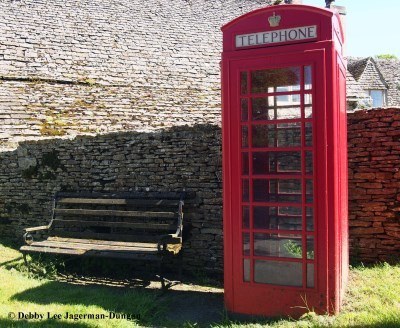 Red Telephone Box Park Bench Cotswolds