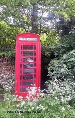 Red Telephone Box Cotswolds Stone Wall