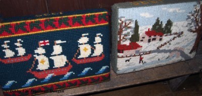 Cotswolds Kneeling Pillows Ships and Snow