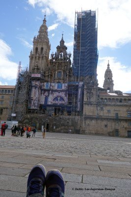 Camino de Santiago Purple Sneakers Cathedral de Santiago