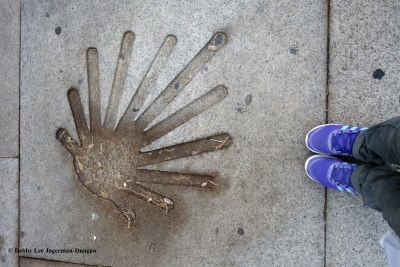 Camino de Santiago Purple Sneakers Scallop Shell