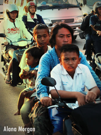 Family of four on a Bike, Thailand