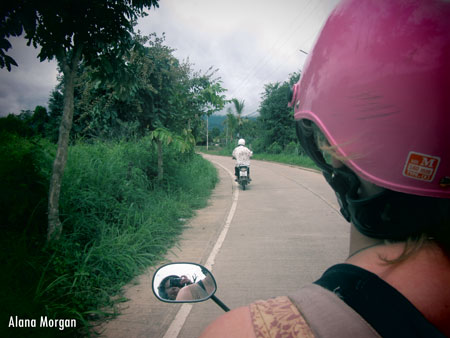 Riding through Pai, Thailand