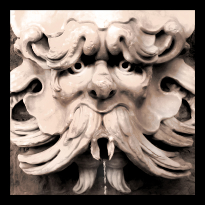 Fountains, Oltrano Fountain, Face in the Fountain, Florence, Italy