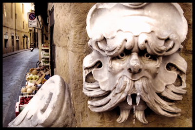 Oltrano, Florence, Italy, Fountain in the Oltrano district, Florentine fountain, 