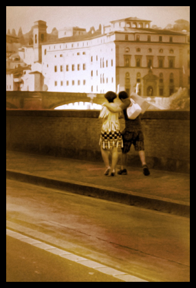 Lovers in Florence, Florence Italy, Along the Banks of the Arno, Florentine Lovers