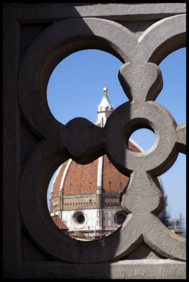 Duomo, Dome, Brunelleschi, Brunelleschi's Dome from the Uffizi Cafe, Florence, Italy, Fierenze