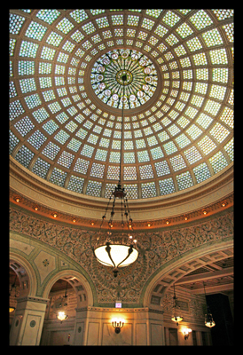 Luis Comfort Tiffany, Tiffany Glass Dome, Tiffany dome at the Chicago Cultural Center, world's largest Tiffany glass dome, The People's Palace